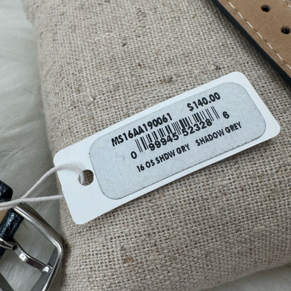 NEW wTags Michele 16MM Ostrich Leather Watch Band Shadow Grey - Picture 7 of 7